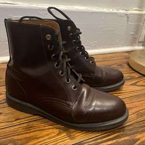 Dr. Martens Dark Red Lace Up Boots Size 9 USED